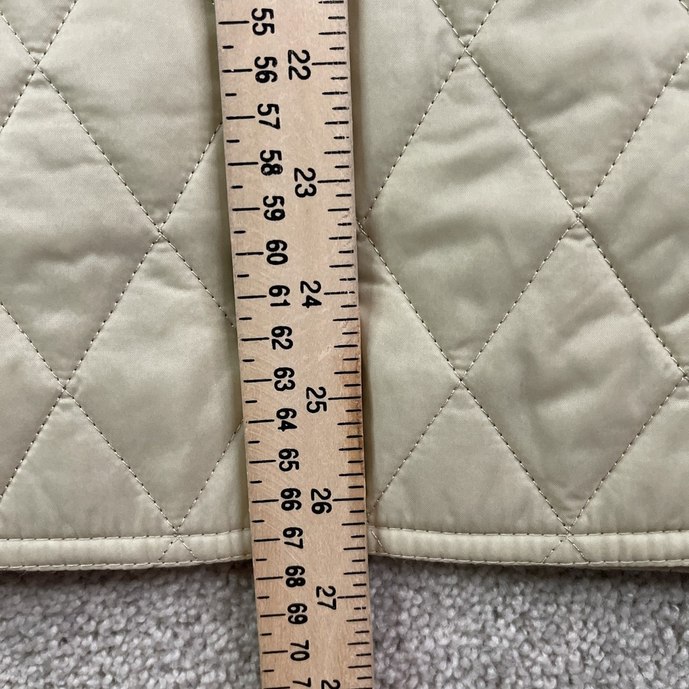 Barbour Vest Womens 16 Tan Quilted Full Zip Snap Front Wray Gilet Equestrian - Picture 13 of 14